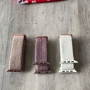 Elegant Braided Watch Band Trio - Pink, Purple, and White